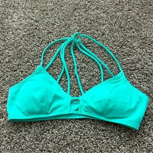 LA Hearts teal bikini top